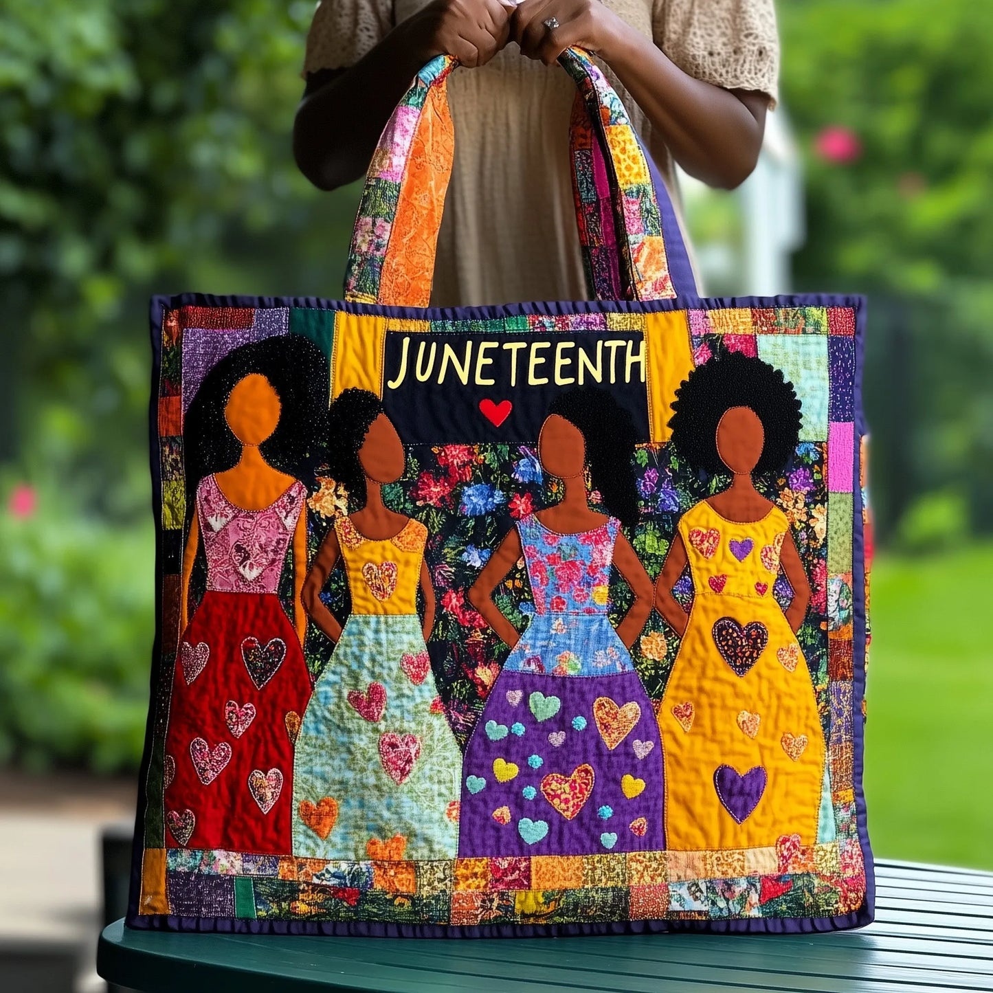 Juneteenth Quilted Tote Bag