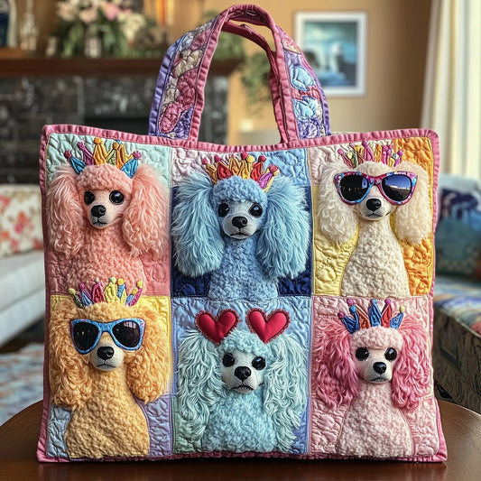 Poodle Quilted Tote Bag