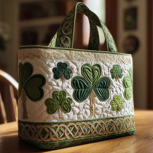 Irish Shamrock Quilted Tote Bag