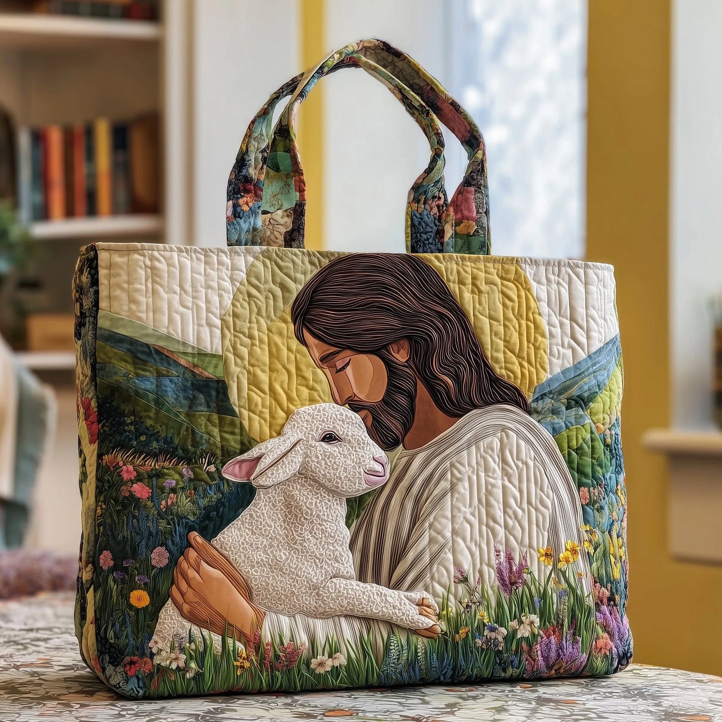 Shine in His Light Quilted Tote Bag