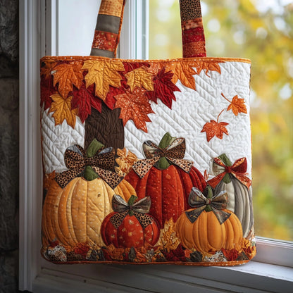 Pumpkin Patch Quilted Tote Bag