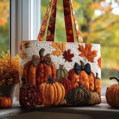 Pumpkin Patch Quilted Tote Bag