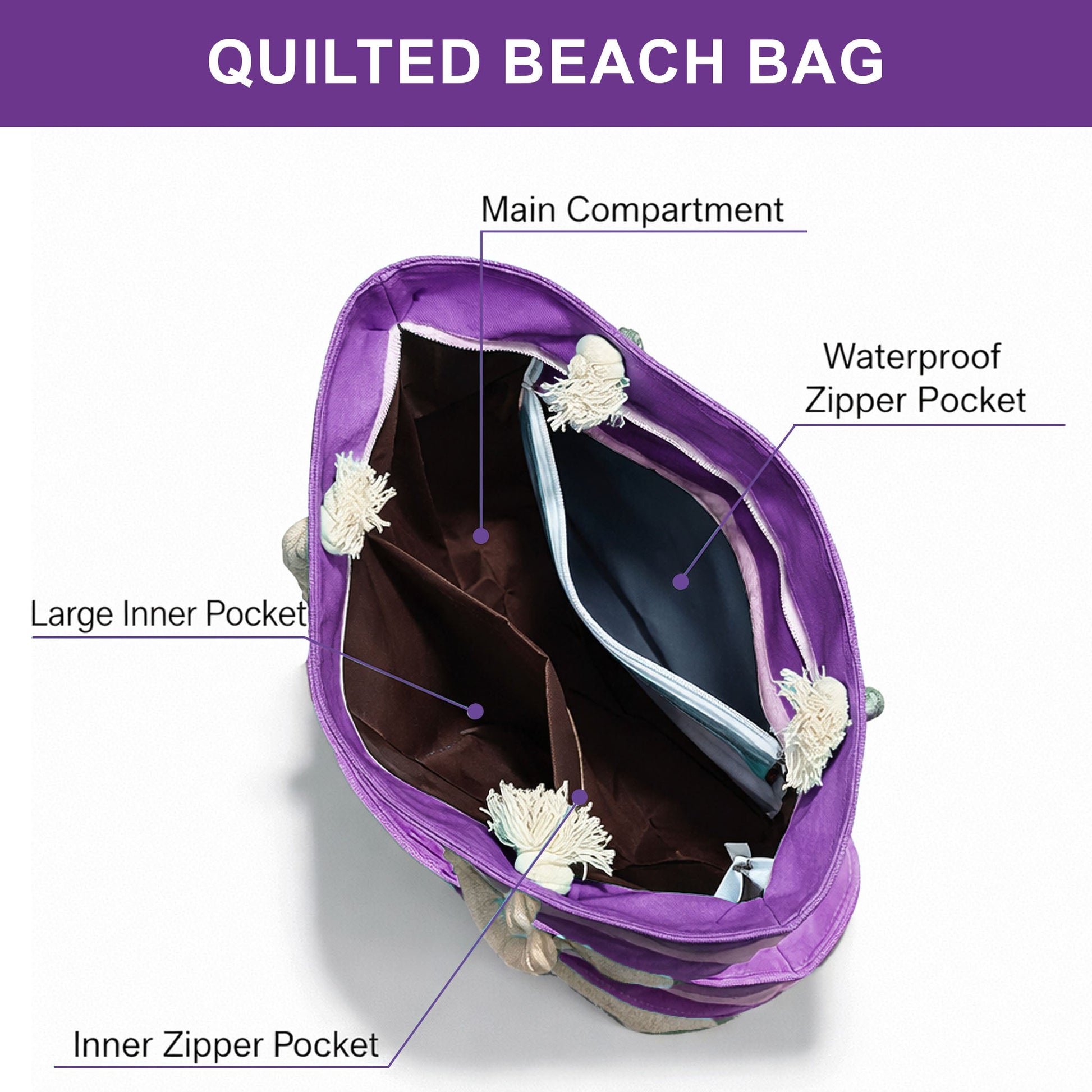 Hippie Vibes Quilted Beach Bag GFTOTP16611