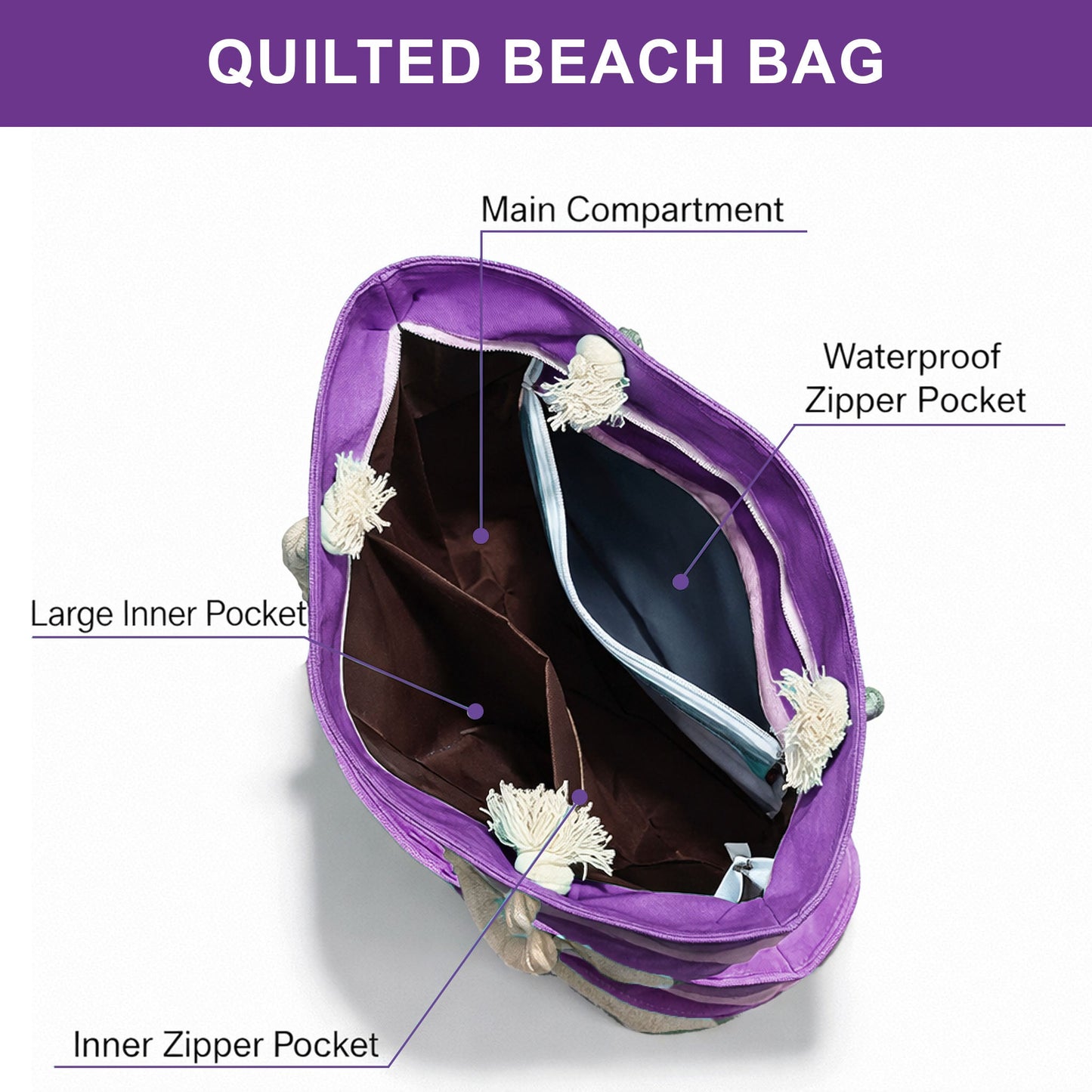 Hippie Vibes Quilted Beach Bag GFTOTP16610