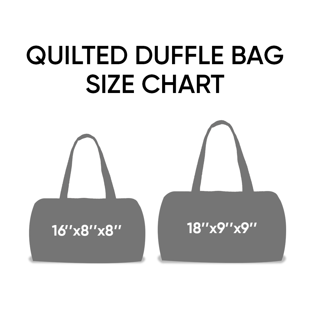 Lime Green & White Tennis Racket Quilted Duffle Bag