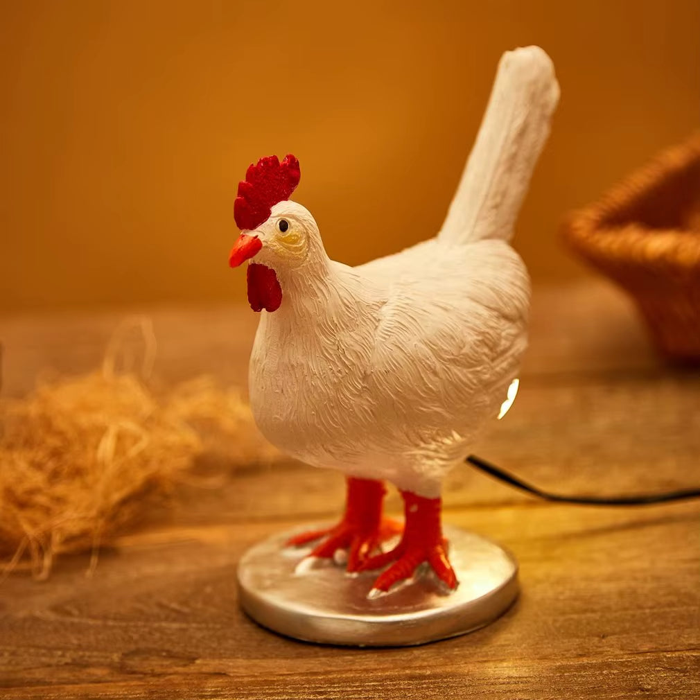 Hen resin art lamp