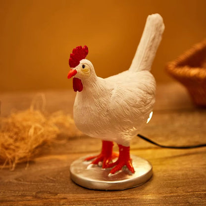 Hen resin art lamp