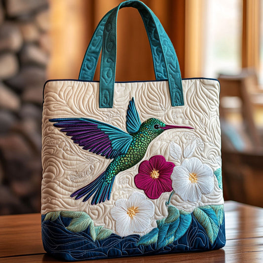 White Blossom CP2409027CL Quilted Tote Bag  Animal print