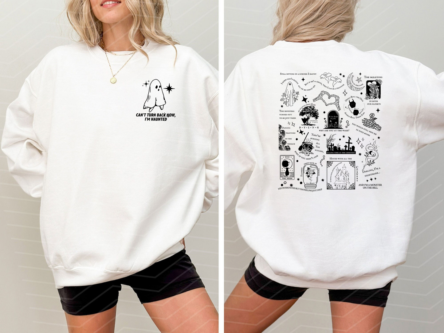 T-shirt/sweat-shirt effrayant pour Halloween, avec paroles de chansons d'Halloween