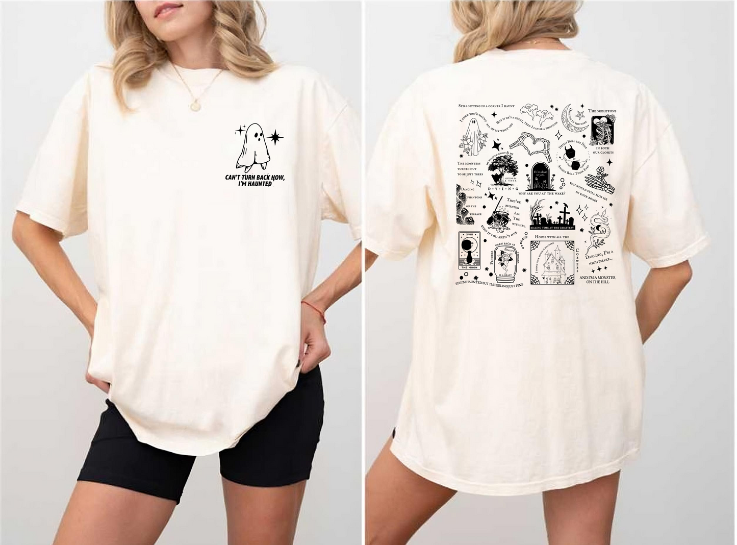T-shirt/sweat-shirt effrayant pour Halloween, avec paroles de chansons d'Halloween