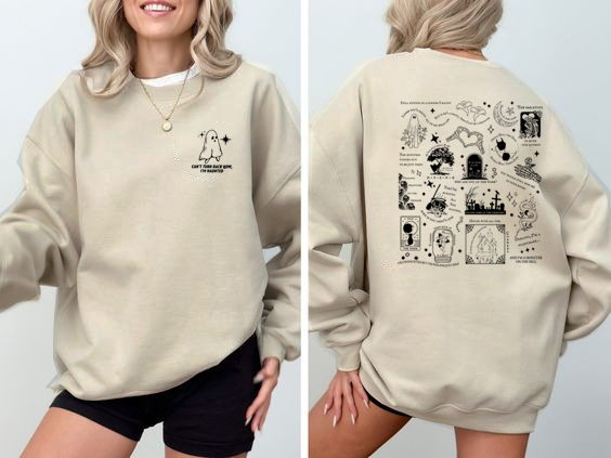 T-shirt/sweat-shirt effrayant pour Halloween, avec paroles de chansons d'Halloween