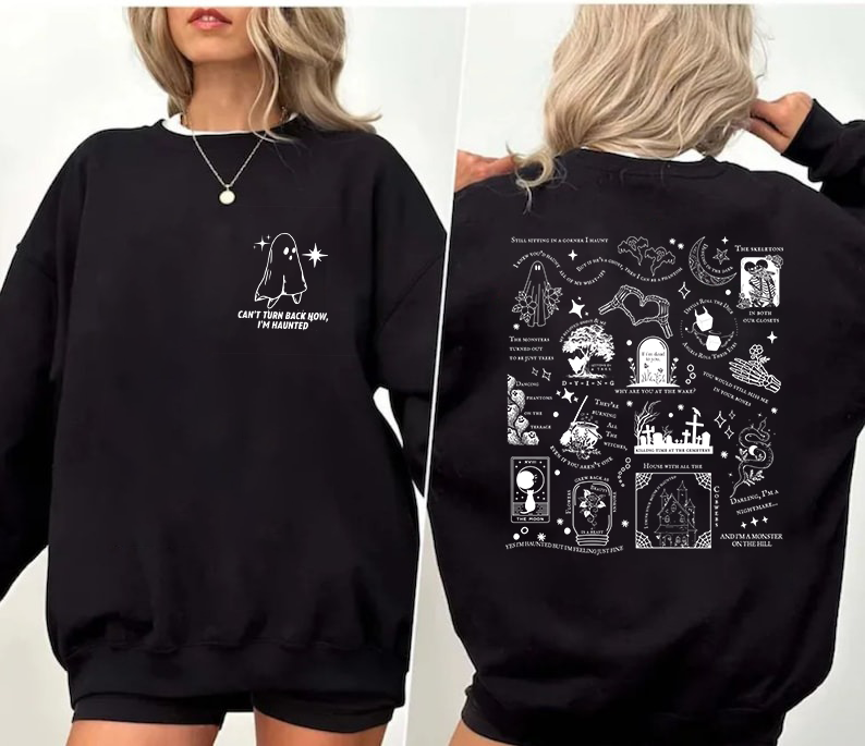 T-shirt/sweat-shirt effrayant pour Halloween, avec paroles de chansons d'Halloween