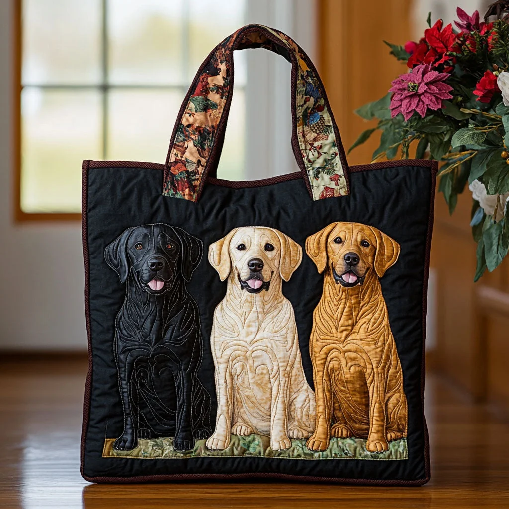 Three Labrador quilted handbags  Animal print