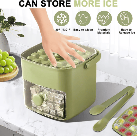 Portable Ice Maker with Lid and Storage Box ( Includes Ice Tongs) 1