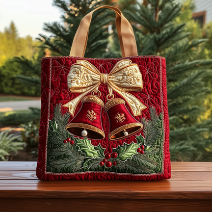 Christmas Bells Series Christmas bag Quilted Tote Bag