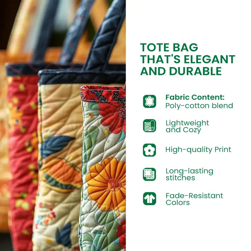 Starry Night Pearl & Shell Quilted Tote Bag