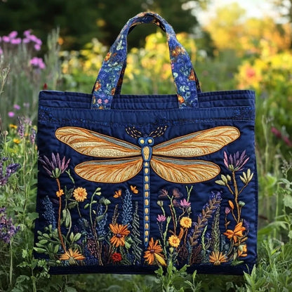 Golden Wings Quilted Tote Bag