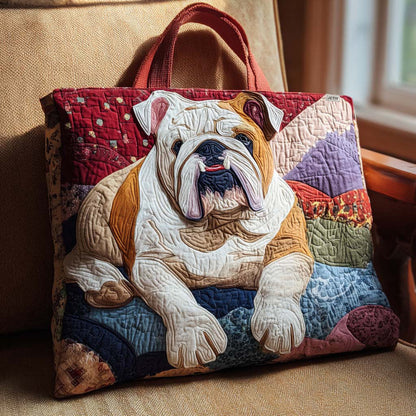 Bulldog Quilted Tote Bag