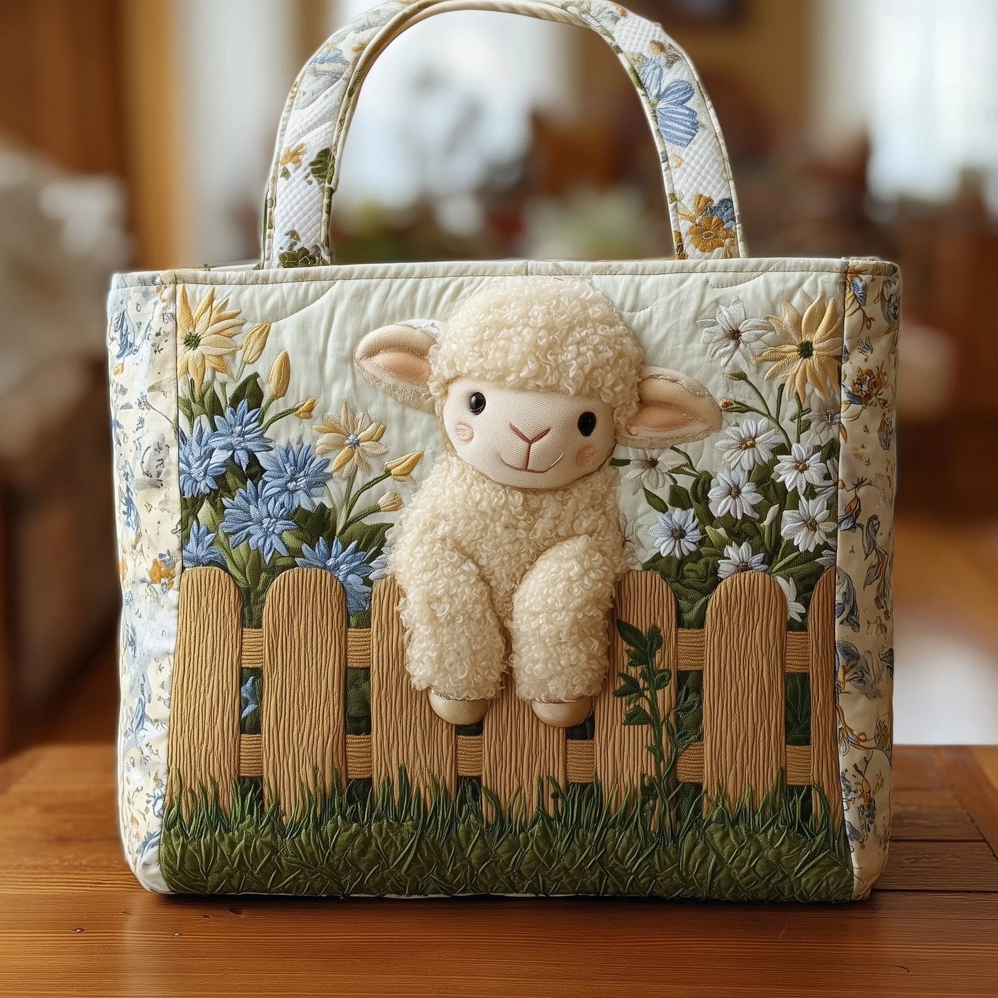 Sheep Quilted Tote Bag