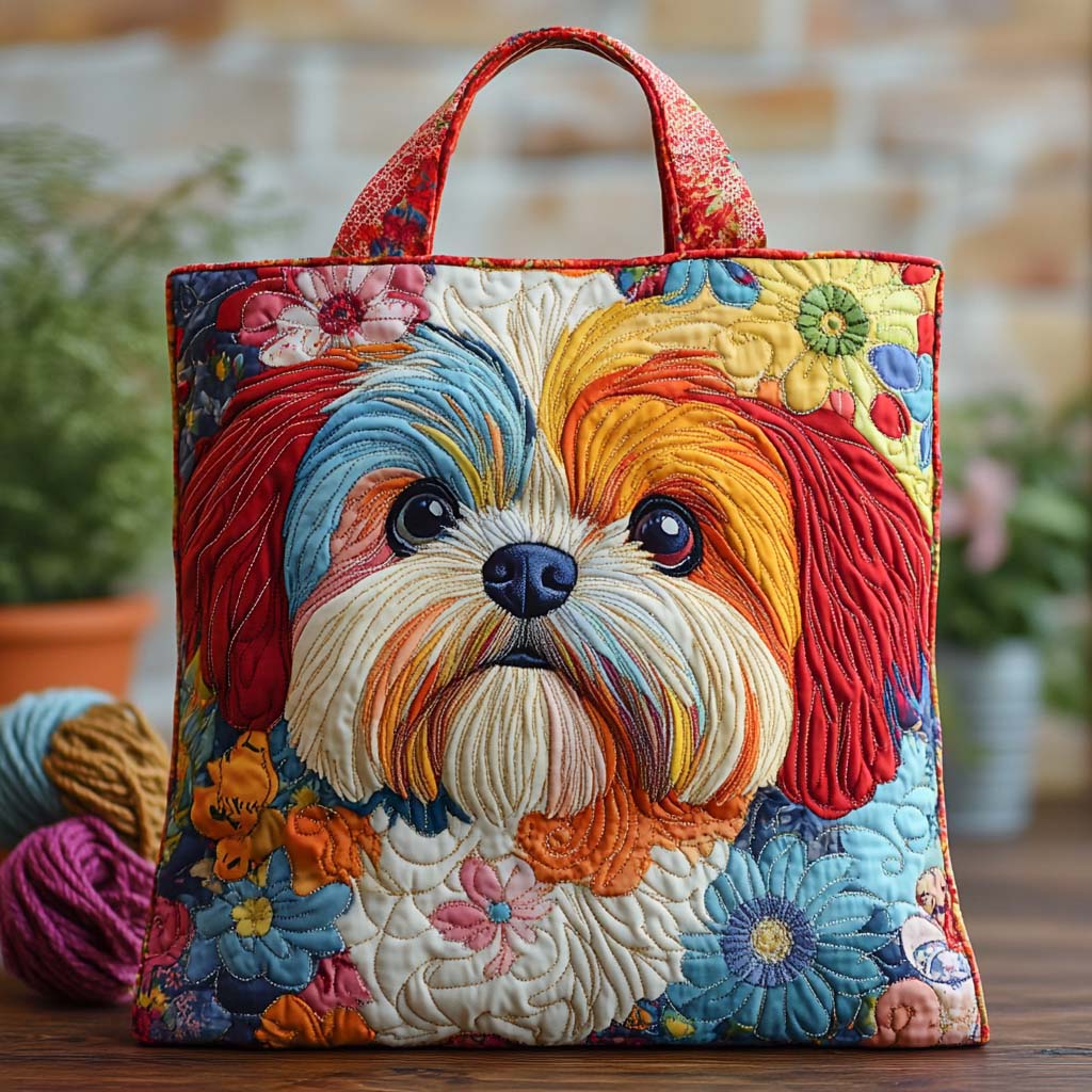 Shih Tzu Quilted Tote Bag