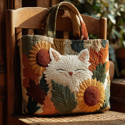 Sunlit Whiskers Quilted Tote Bag