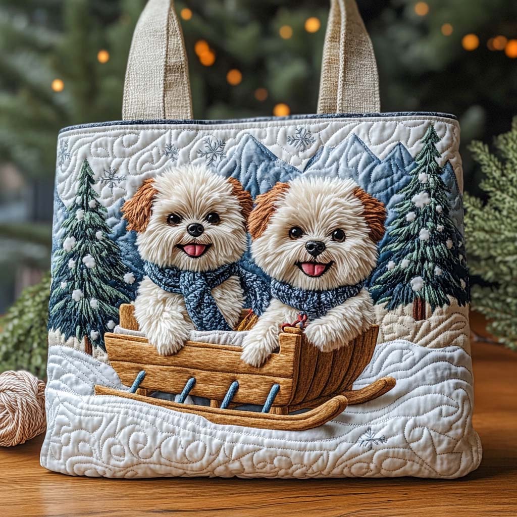 Winter Glow Quilted Tote Bag