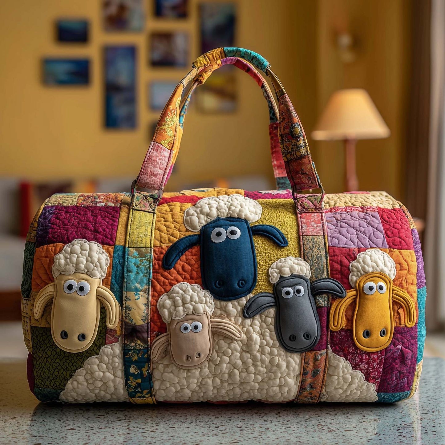 Funky Sheep Quilted Duffle Bag