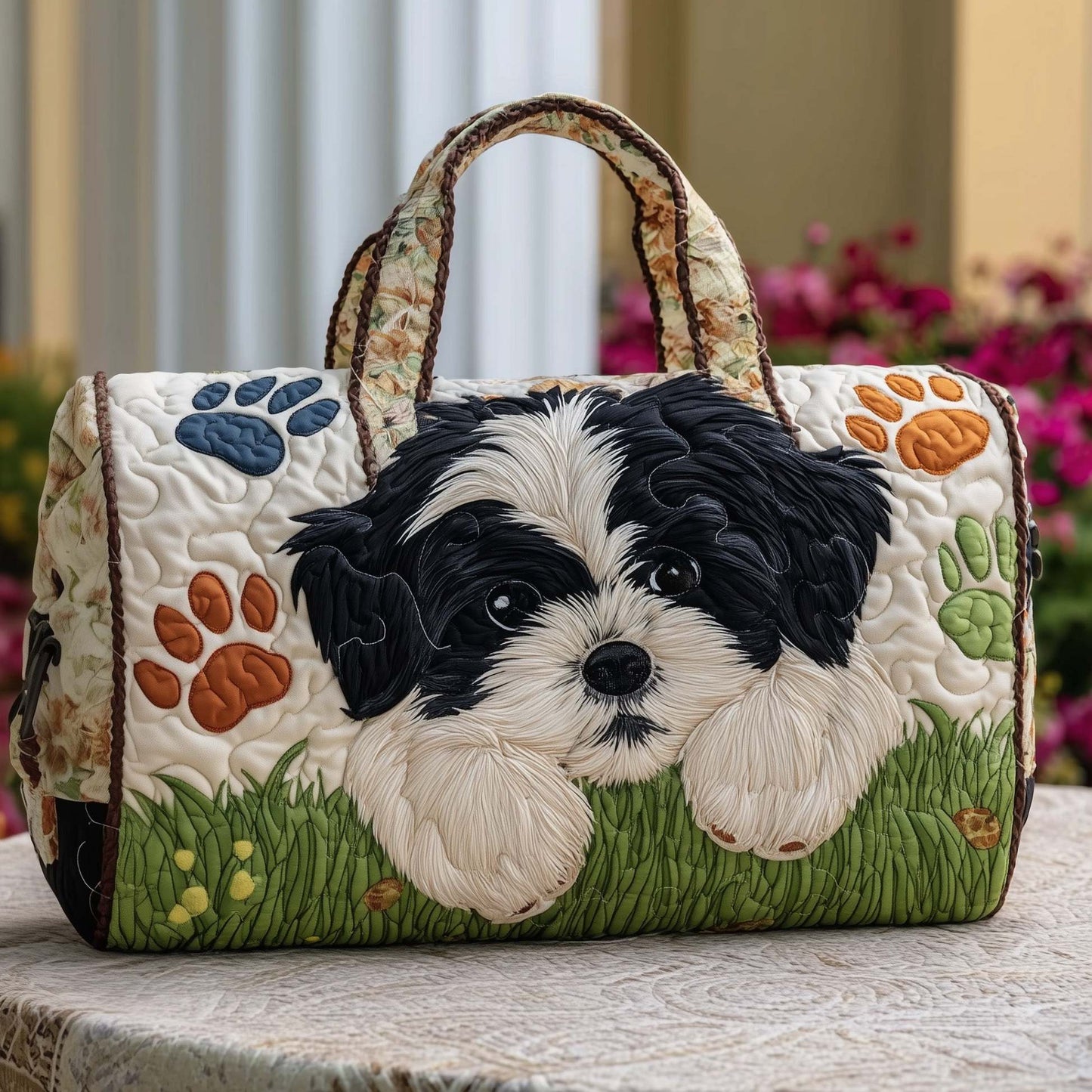 Shih Tzu Quilted Duffle Bag