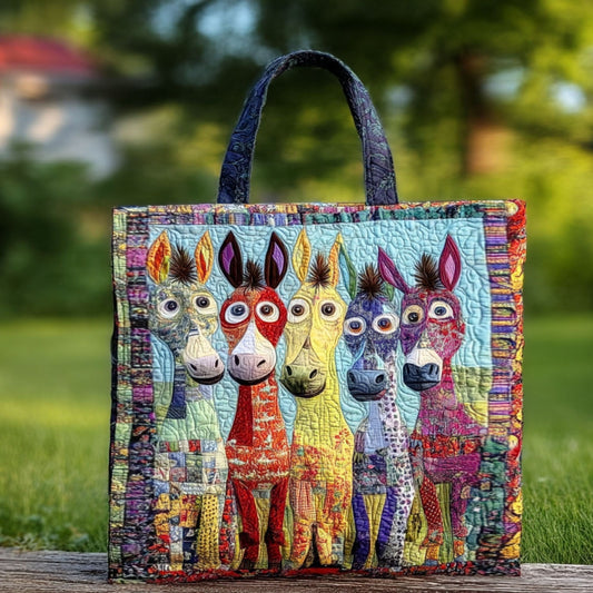 Patchwork Burros Quilted Tote Bag