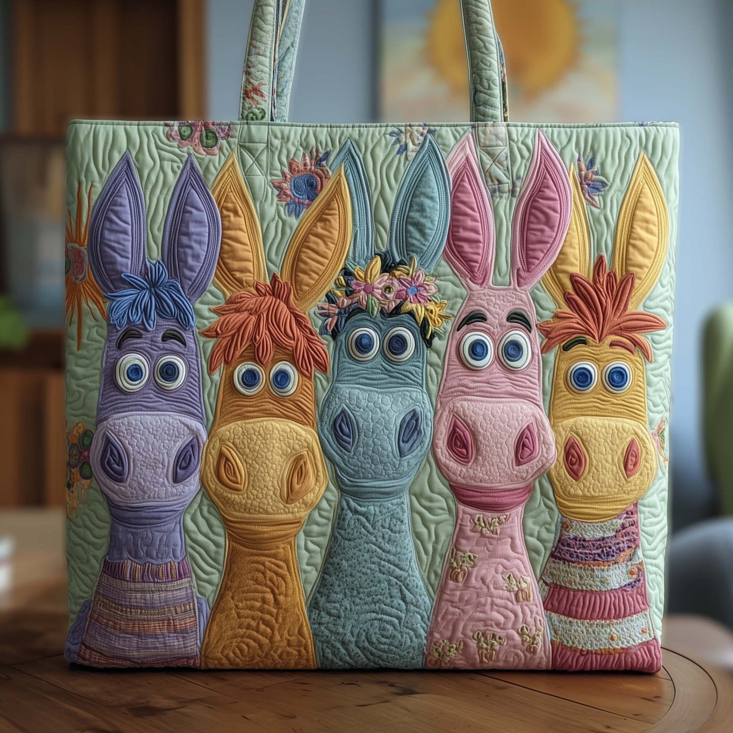 Funkey Donkey Quilted Tote Bag