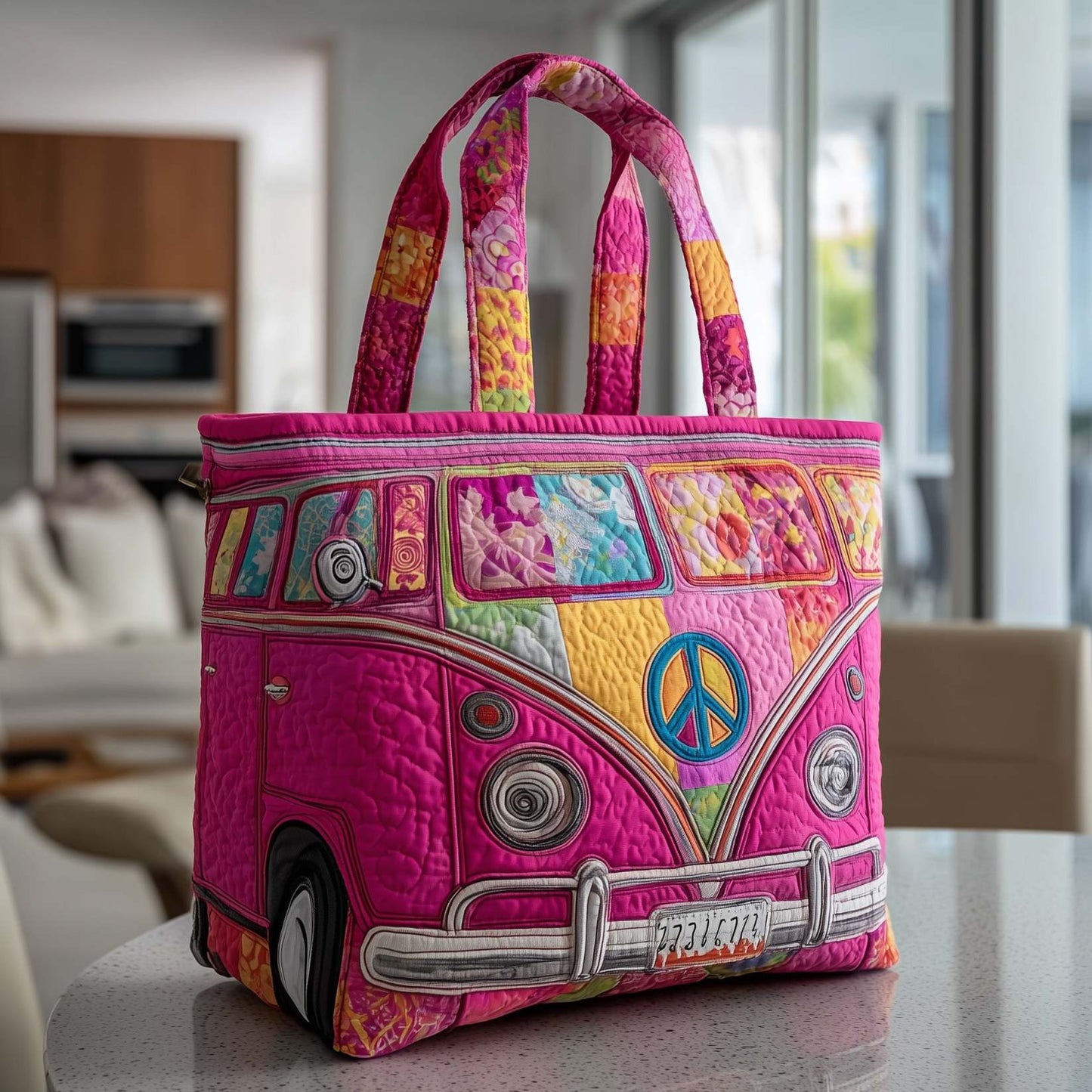 Hippie Ride Quilted Tote Bag