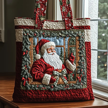 Jolly Santa Quilted Tote Bag