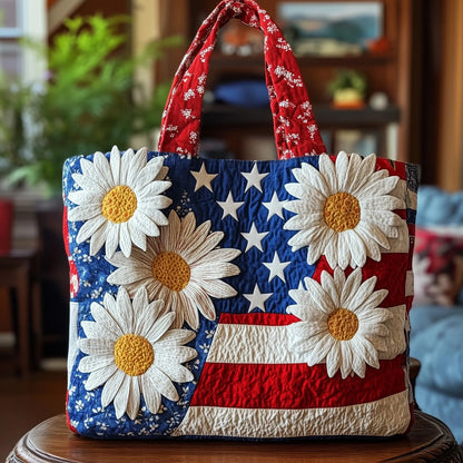 Patriotic Petals Quilted Tote Bag