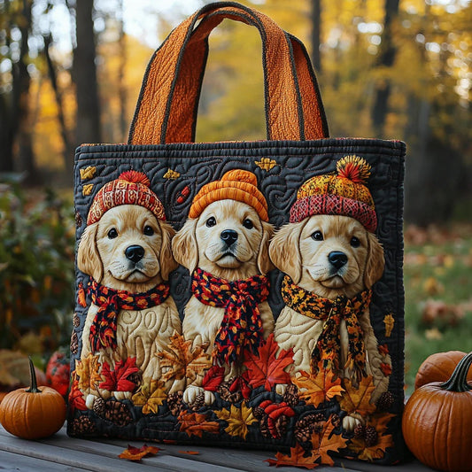 Autumn Pups Quilted Tote Bag