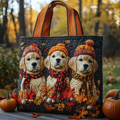 Autumn Pups Quilted Tote Bag