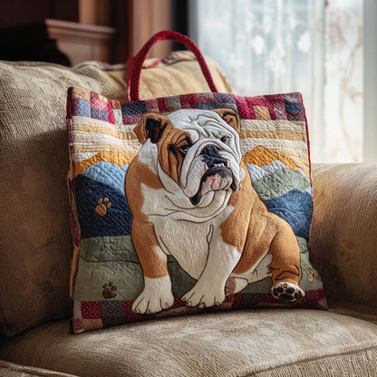 Bulldog Quilted Tote Bag