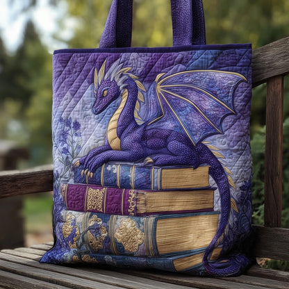 Purple Dragon Quilted Tote Bag