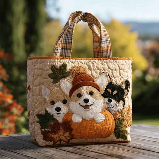 Cozy Corgi Quilted Tote Bag