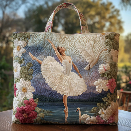 Elegant Ballerina Quilted Tote Bag GFTOHD8882