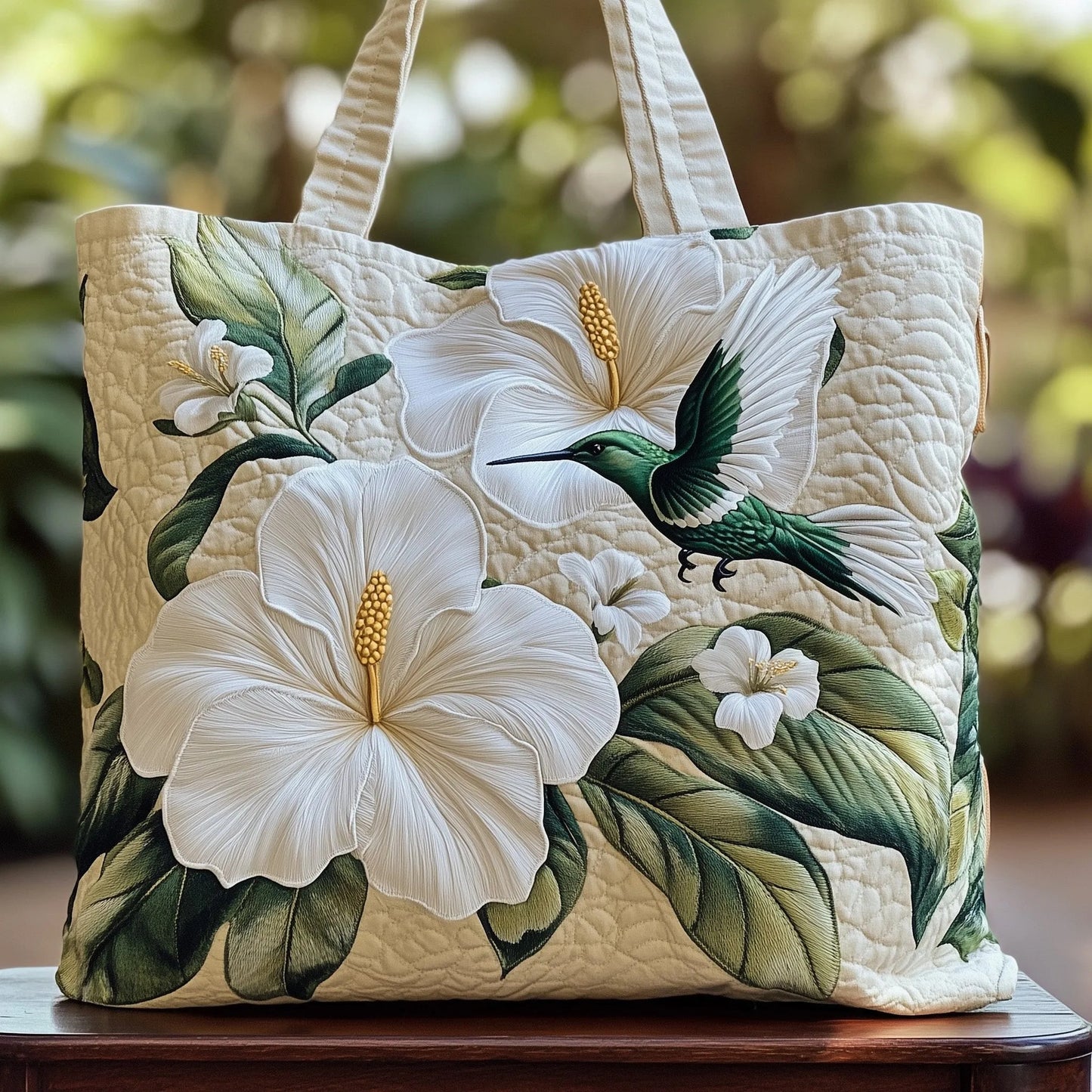 Hibiscus Quilted Tote Bag