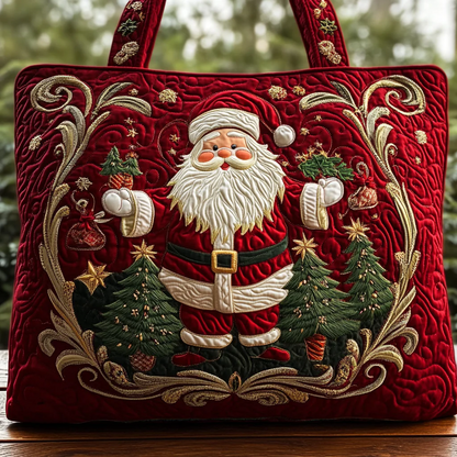 Santa Gift Quilted Tote Bag
