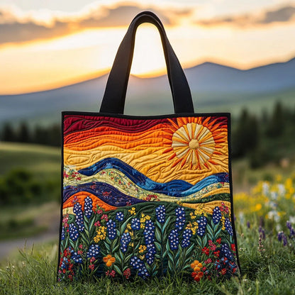 Wildflower Path Quilted Tote Bag