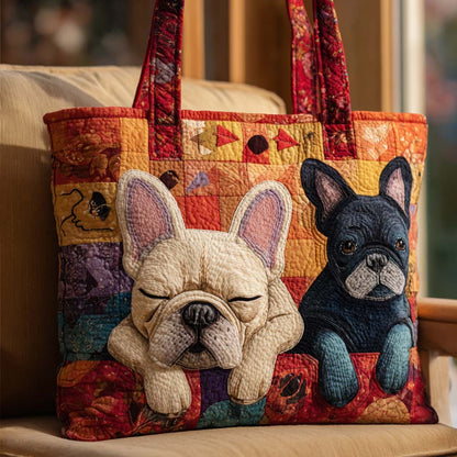 Bulldog Quilted Tote Bag