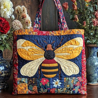 Honey Bee Quilted Tote Bag
