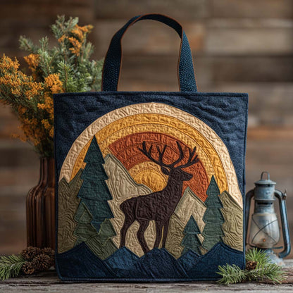 Antler Grace Quilted Tote Bag