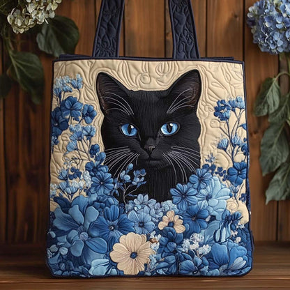 Midnight Hydrangea Muse Quilted Tote Bag