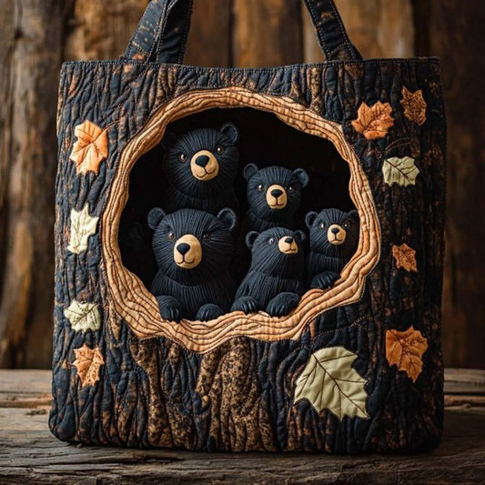 Bear Den Family Quilted Tote Bag