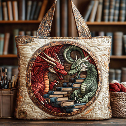Dragon Library Quilted Tote Bag NCU0NTD1291
