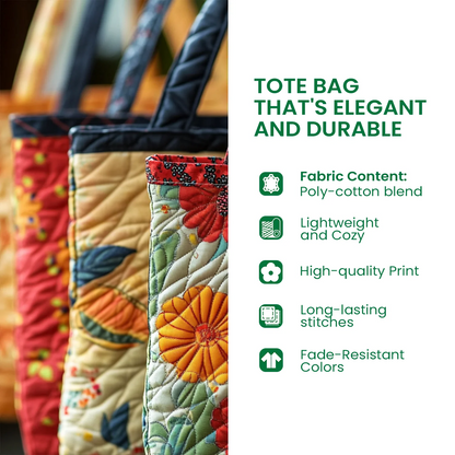 Yorkie Heart Quilted Tote Bag