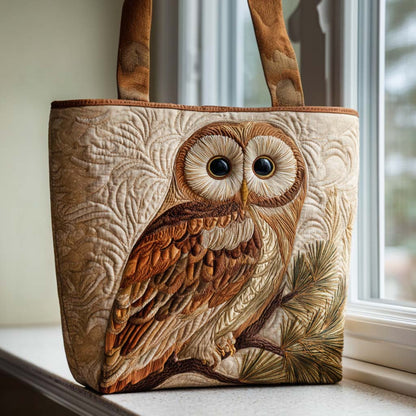 Sacred Owl Quilted Tote Bag